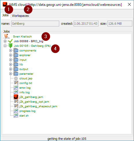JAMS cloud browser jobs view